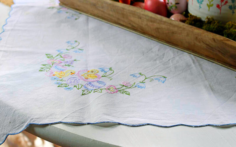 Easter design on tablecloth