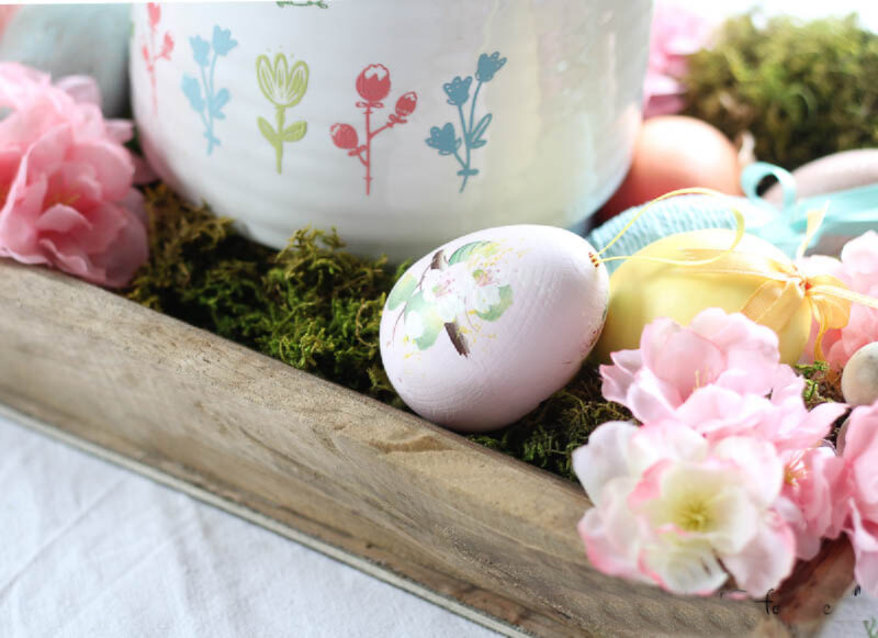 painted decorated Easter egg with flowers