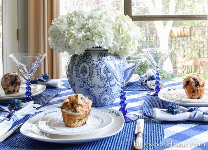 blueberry muffin on white plate