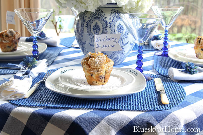 blueberry muffin on white plate