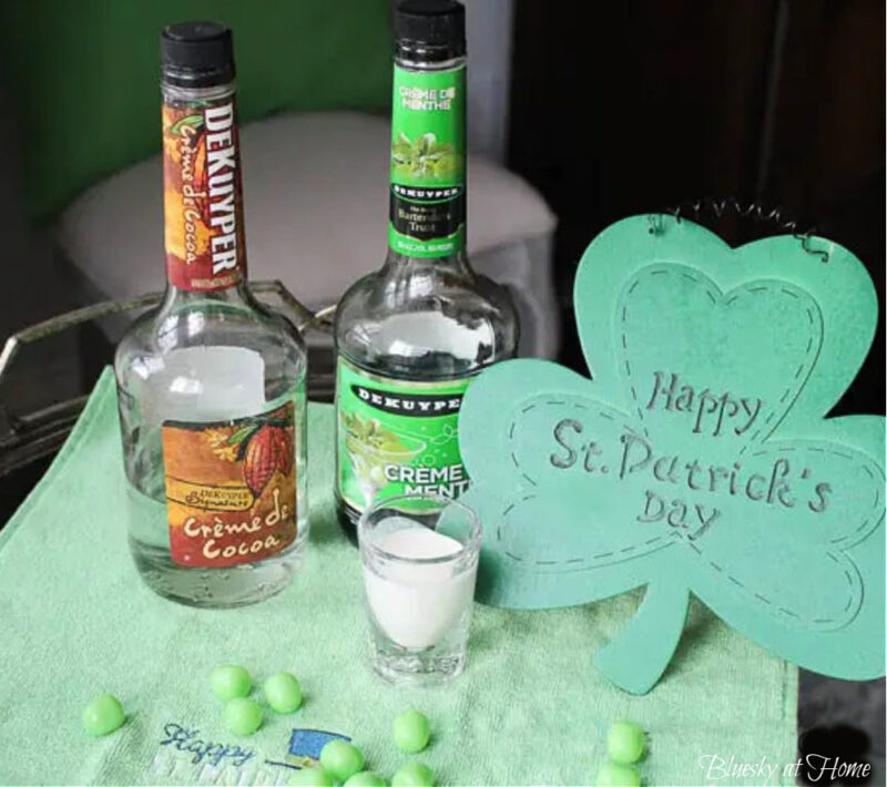 St. Patrick's Day cocktail ingredients