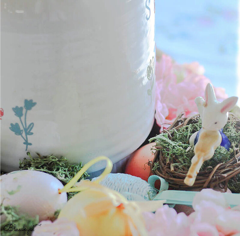 bunny violinist in Easter centerpiece