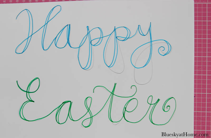 hand lettering for Easter wreath