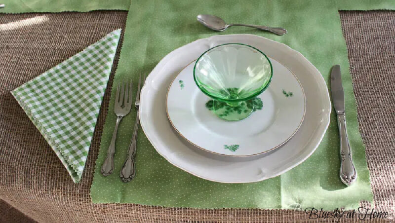 green dish on white plate