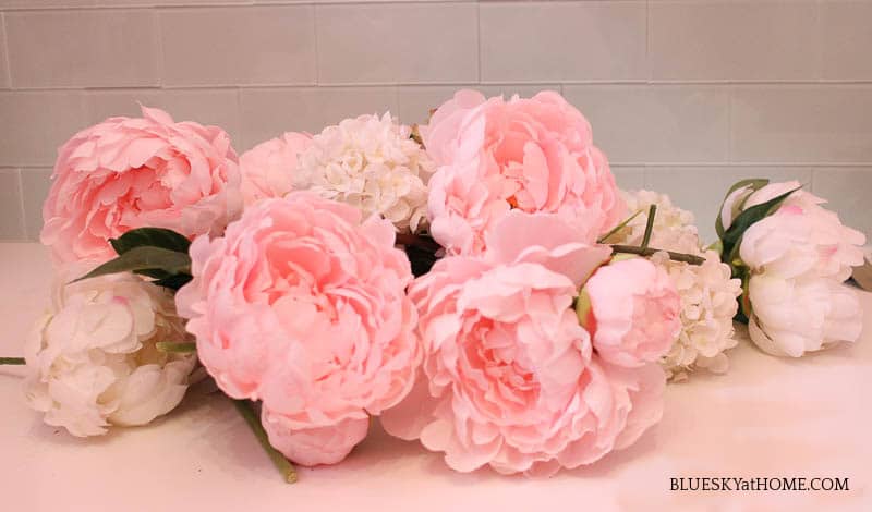 faux pink flowers