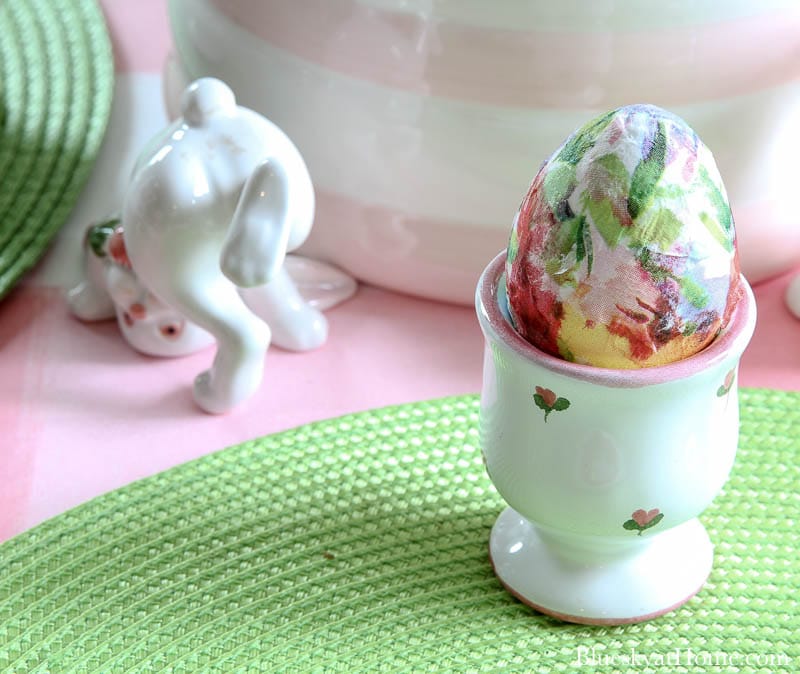 floral egg in egg cup