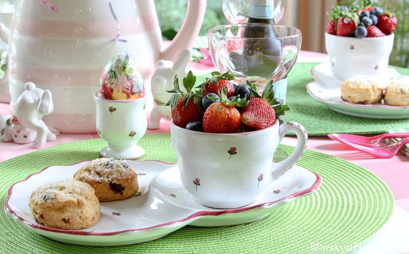 cup of strawberries and blueberries