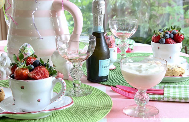 Easter table with fruit and scones