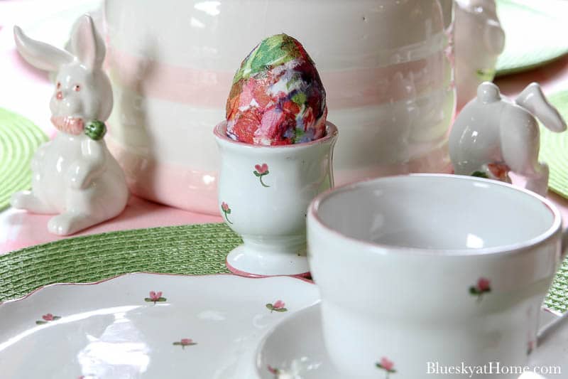 floral egg in egg cup