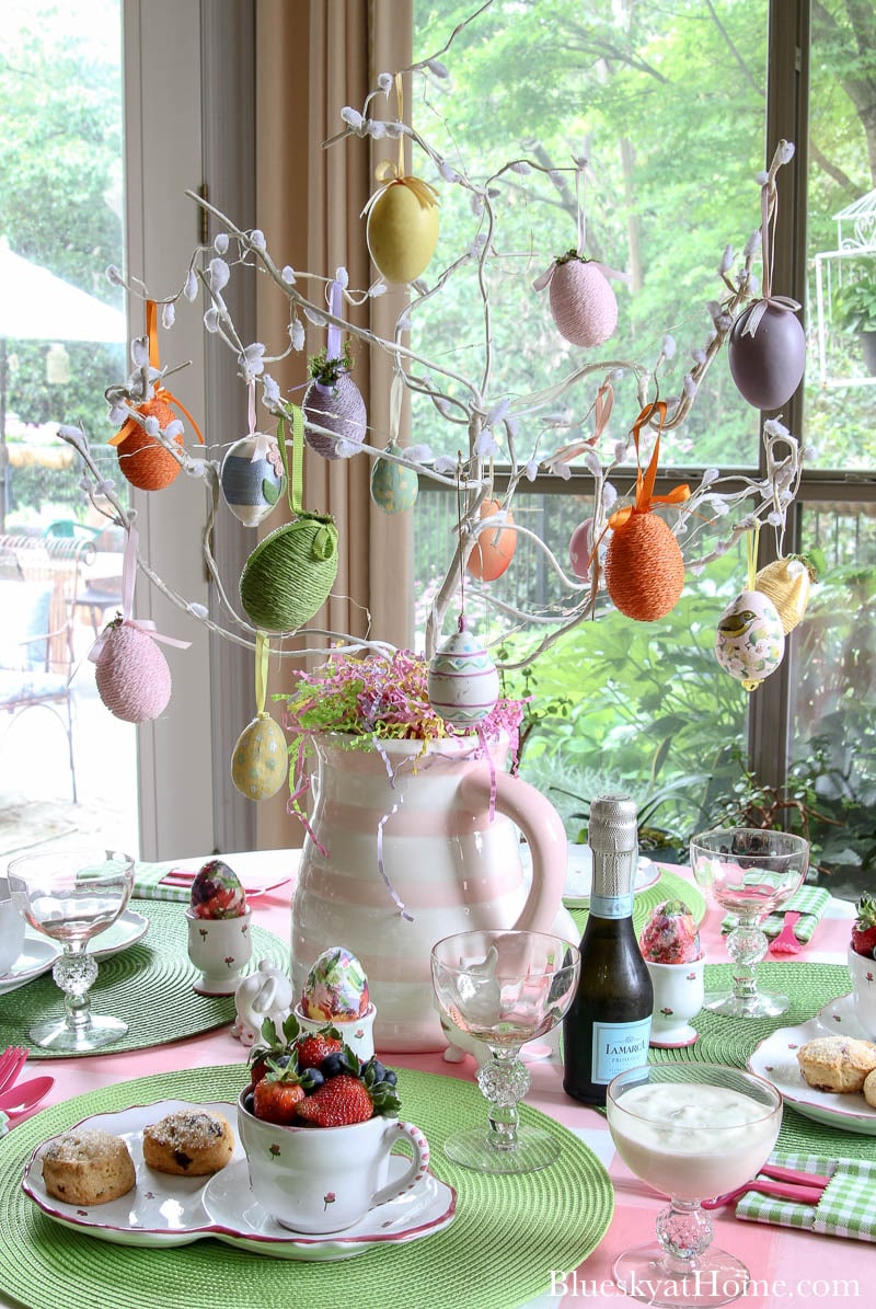 Easter tree on table