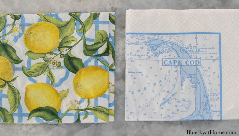 2 patterned paper napkins