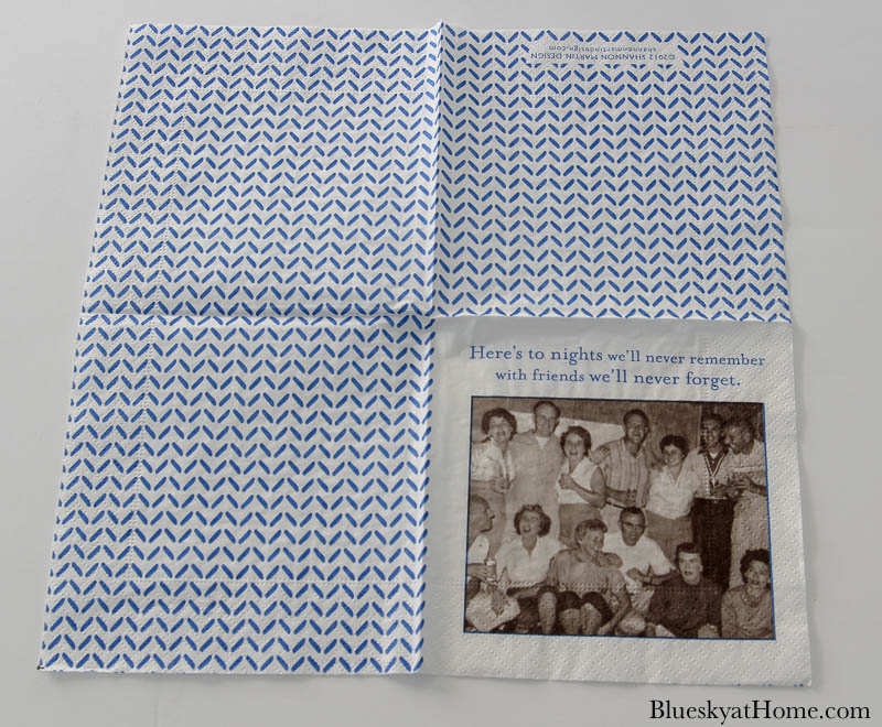 blue pattern paper napkin