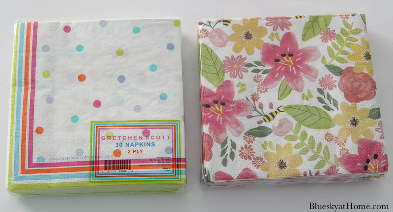 floral and polka-dot paper napkins