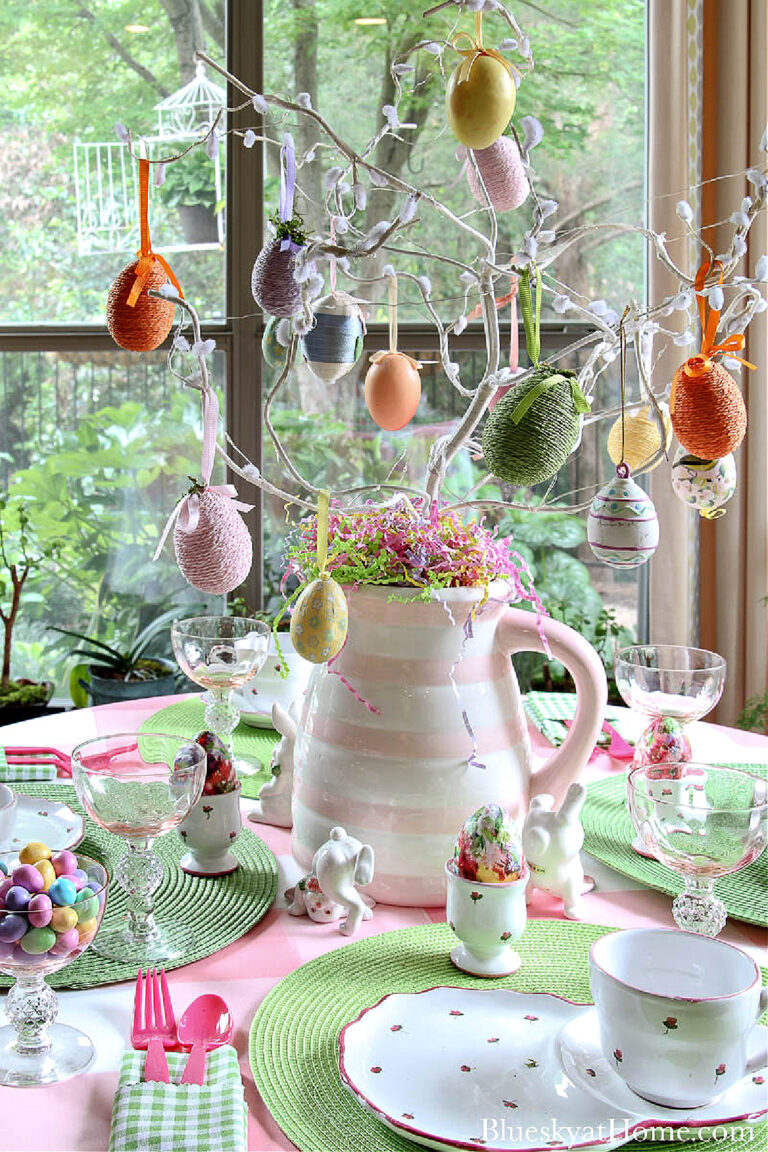 Easter Tree in a Breakfast Room Easter Tablescape
