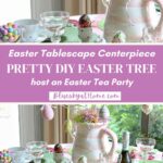 Easter tree on a Easter tablescape for an Easter tea party.