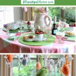 Easter tree on a Easter tablescape for an Easter tea party.