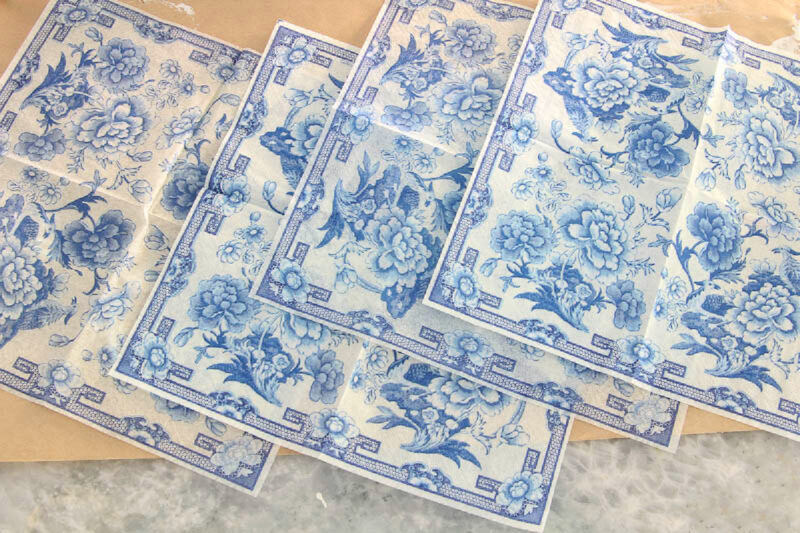 chinoiserie napkin laid flat