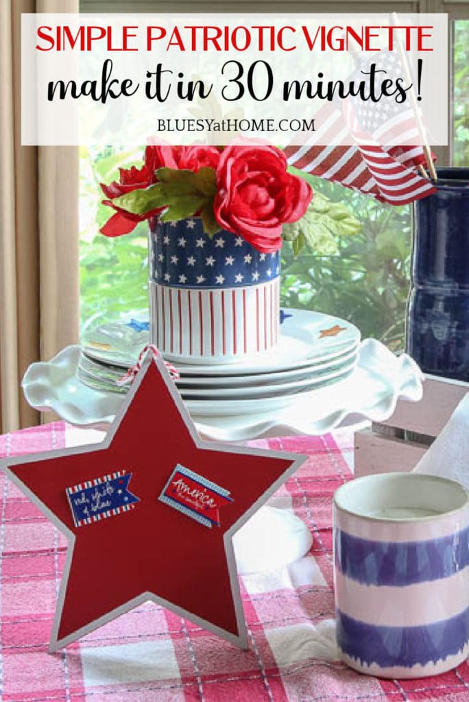 Memorial Day decorations in red, white, and blue