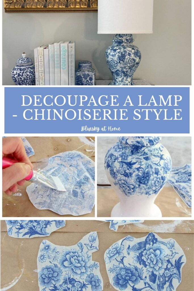 chinoiserie style decoupage lamp