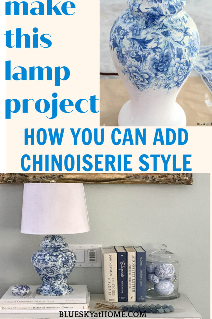 Chinoiserie Style Lamp with Decoupage