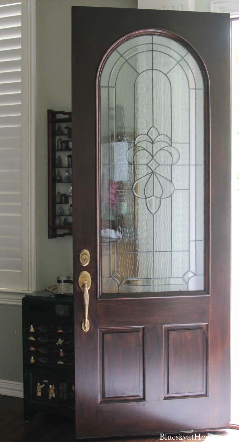 refreshed front door with Gel Stain