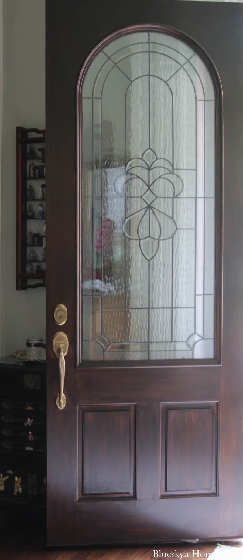 refreshed front door with Gel Stain