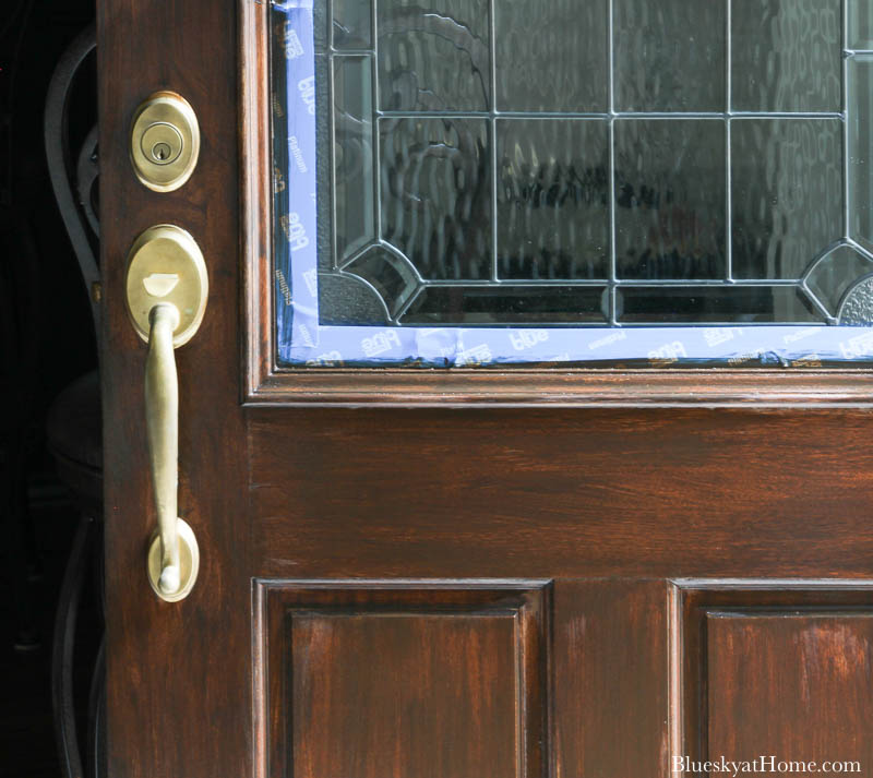 refreshed front door with Gel Stain