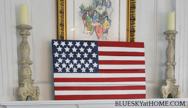 wood painted American flag