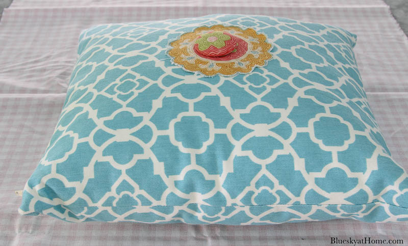 aqua pattern pillow