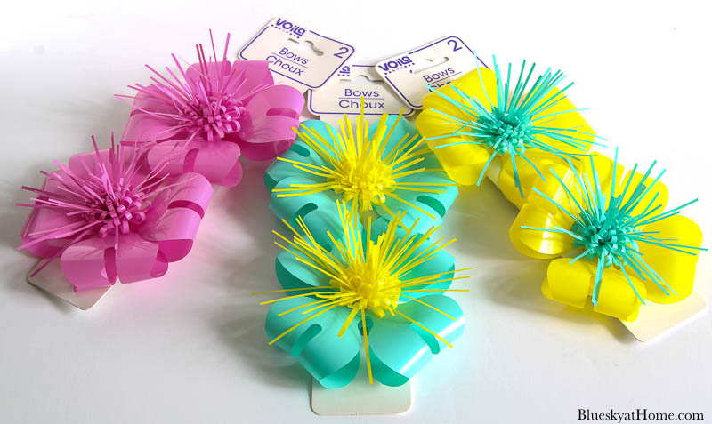 plastic tropical flowers