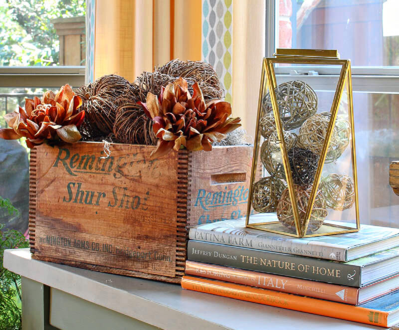 fall lantern vignette