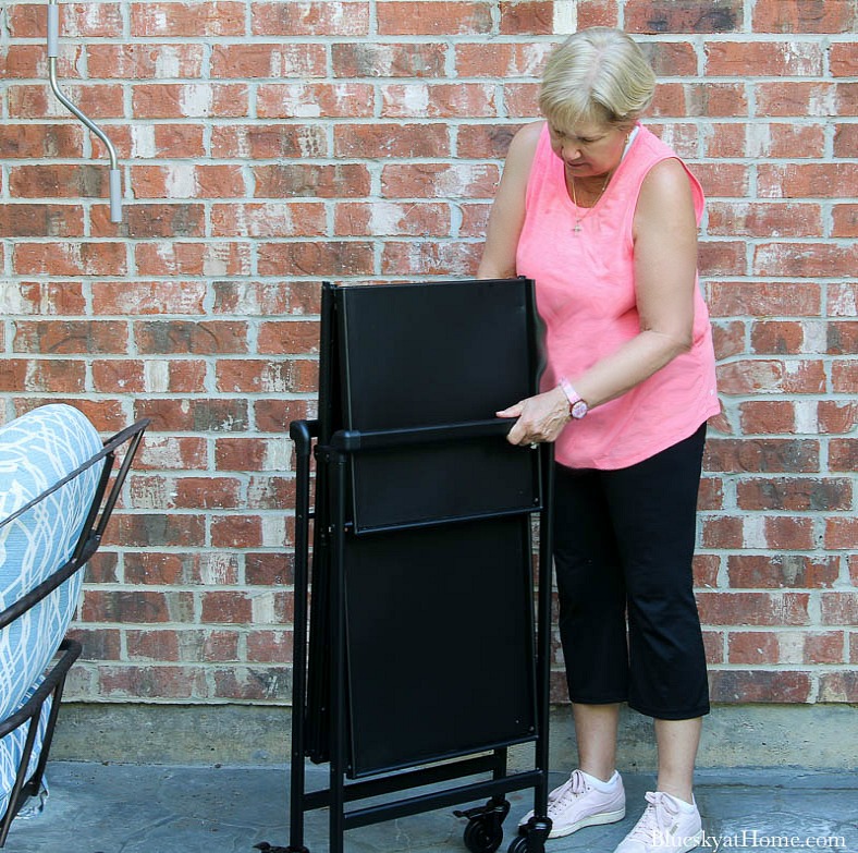 setting up a new bar cart