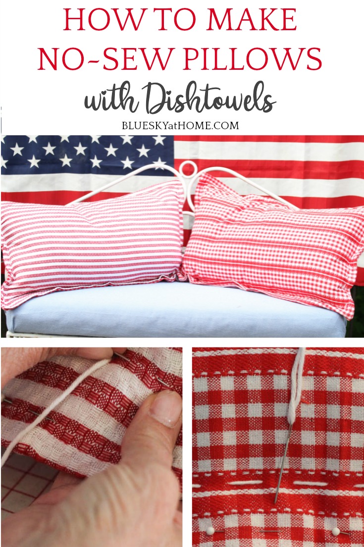 How to Make No-Sew Pillows with Dishtowels
