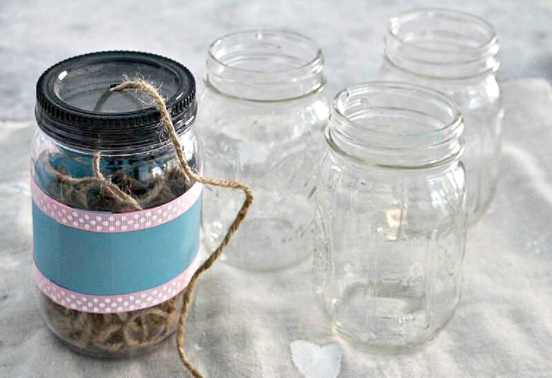 3 mason jars and twine