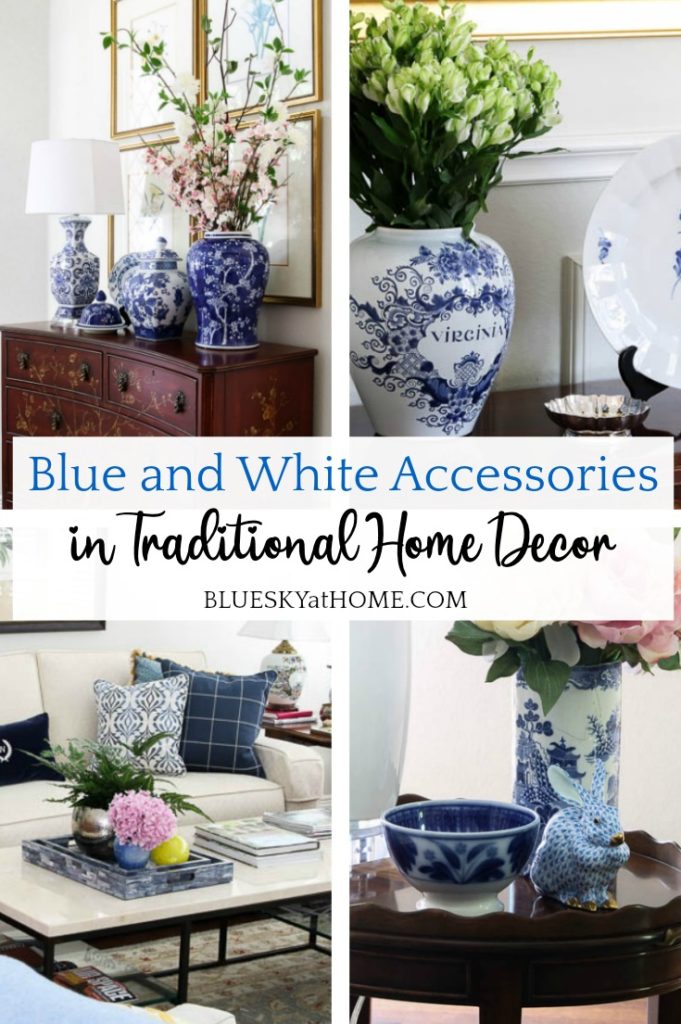 blue and white accessories
