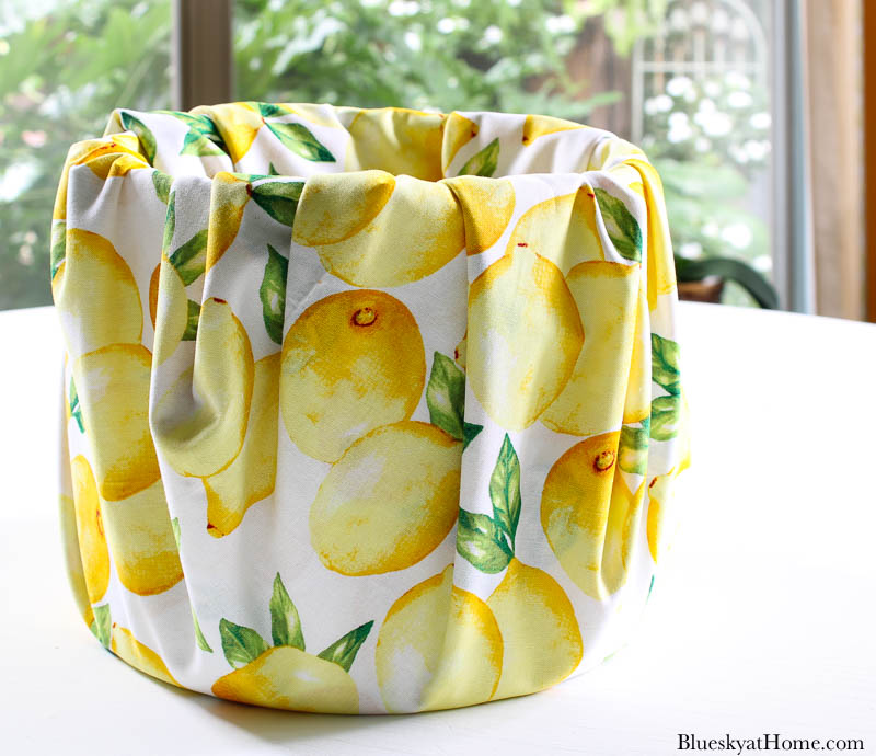 lemon fabric wrapped around vase