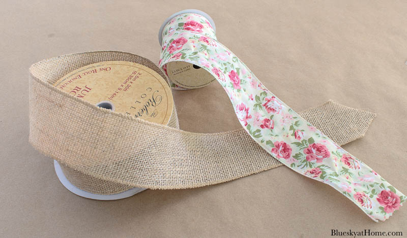 burlap ribbon and floral ribbon