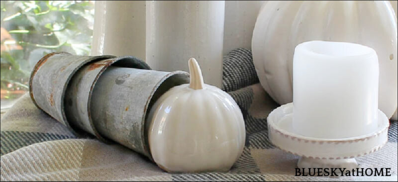 white ceramic pumpkins