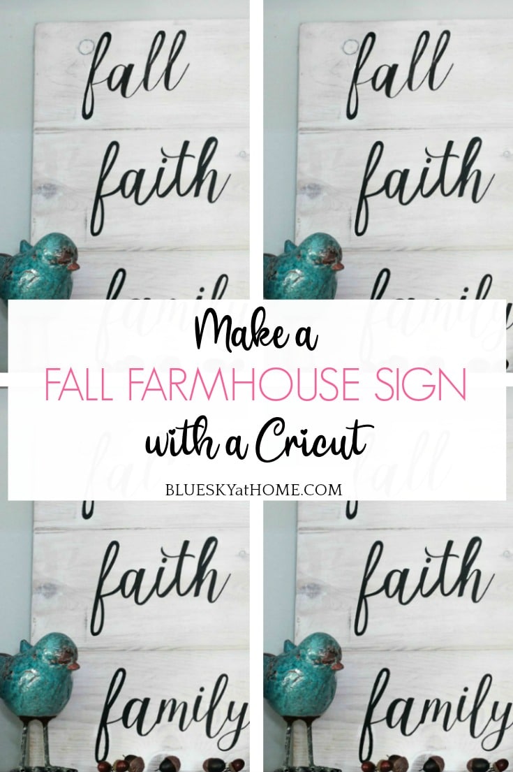 DIY Fall Farmhouse Sign with DIY Cricut Stencil