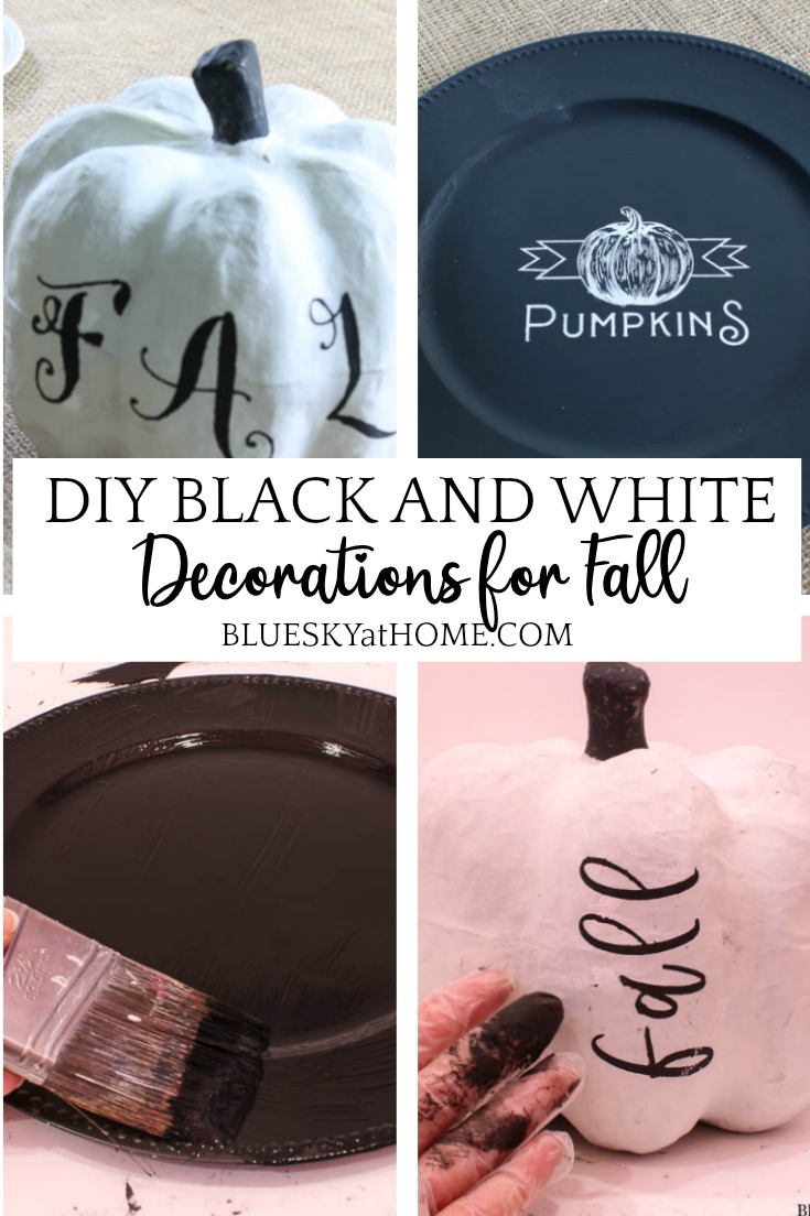 DIY Black and White Decorations for a Fall Tablescape