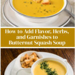 bowls of butternut squash soup