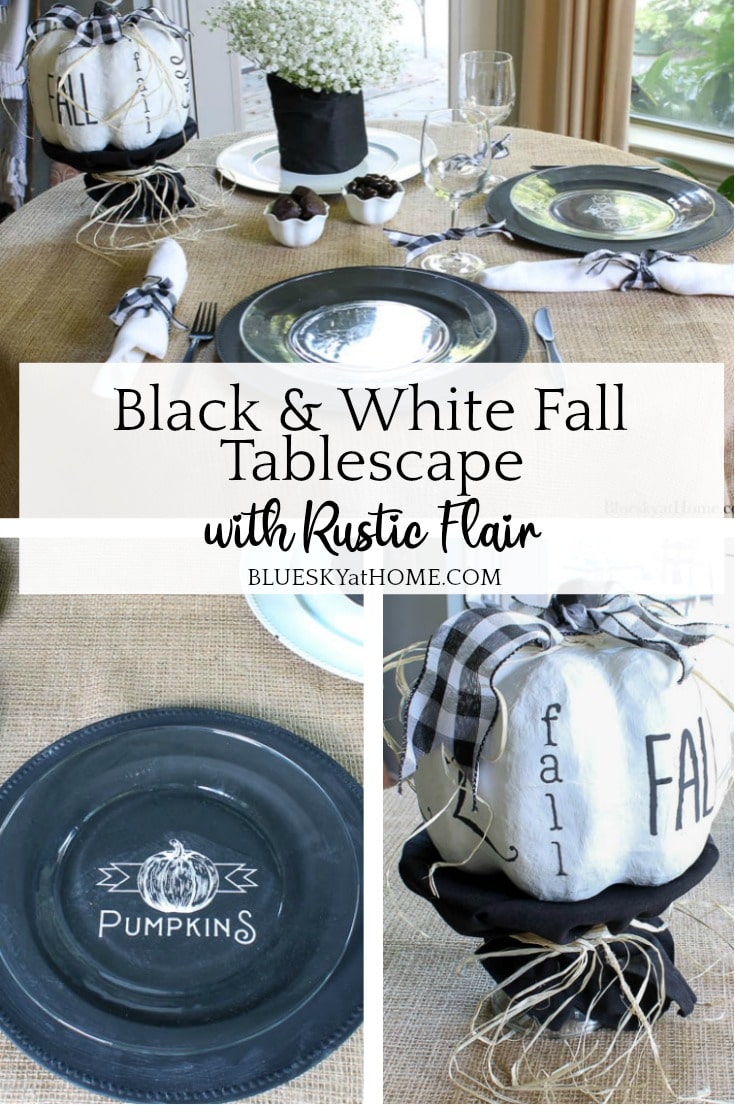 Black and White Fall Tablescape
