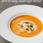 butternut squash soup with cream and herbs