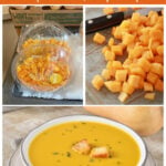 butternut squash soup chopped in soup