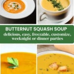 4 bowls of butternut squash soup