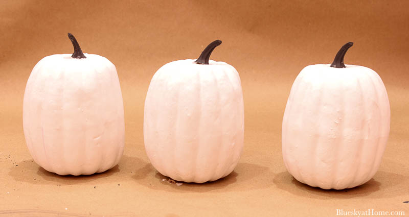 painted white and black pumpkins
