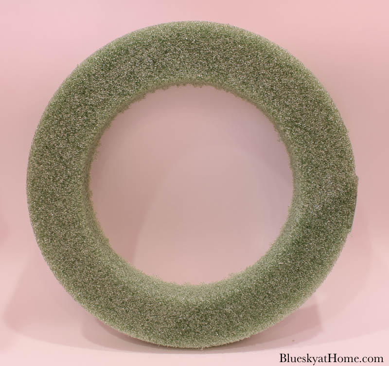 green styrofoam wreath
