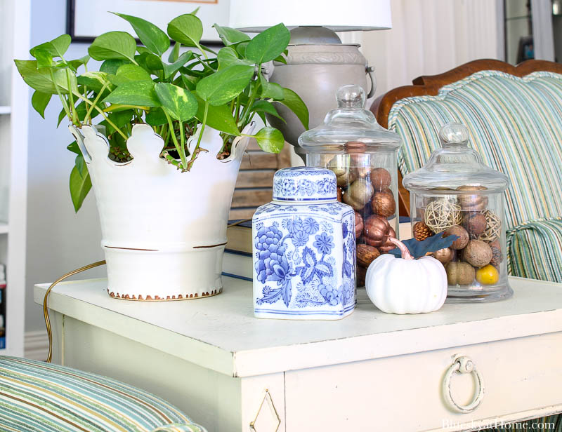 fall decorated side table