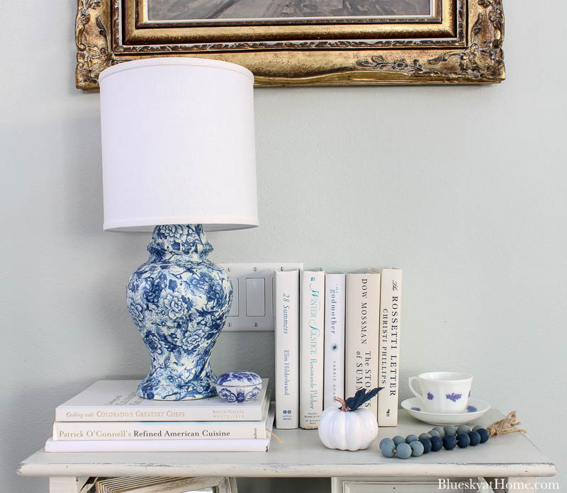 fall decorated side table