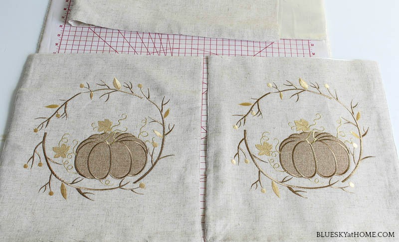 making a pumpkin pillow cover